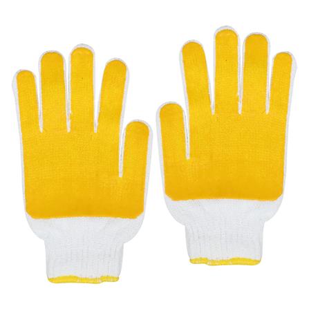 ถุงมือถักเคลือบยางธรรมชาติ MICROTEX สีเหลือง