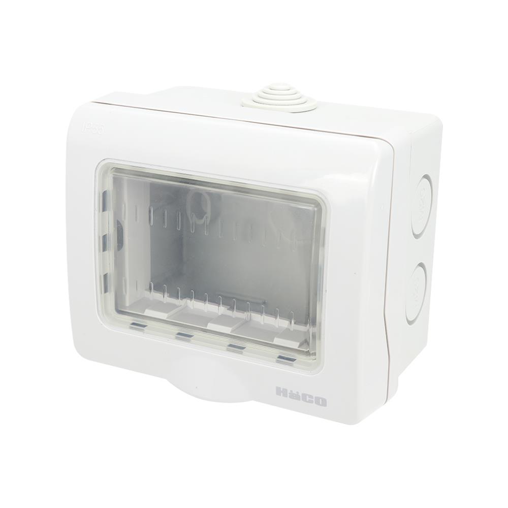 หน้ากากกันน้ำ HACO 3 ช่อง AP-W222R/S สีเทา