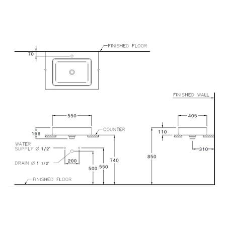 อ่างล้างหน้าวางบนเคาน์เตอร์ COTTO C003427 สีขาว_1
