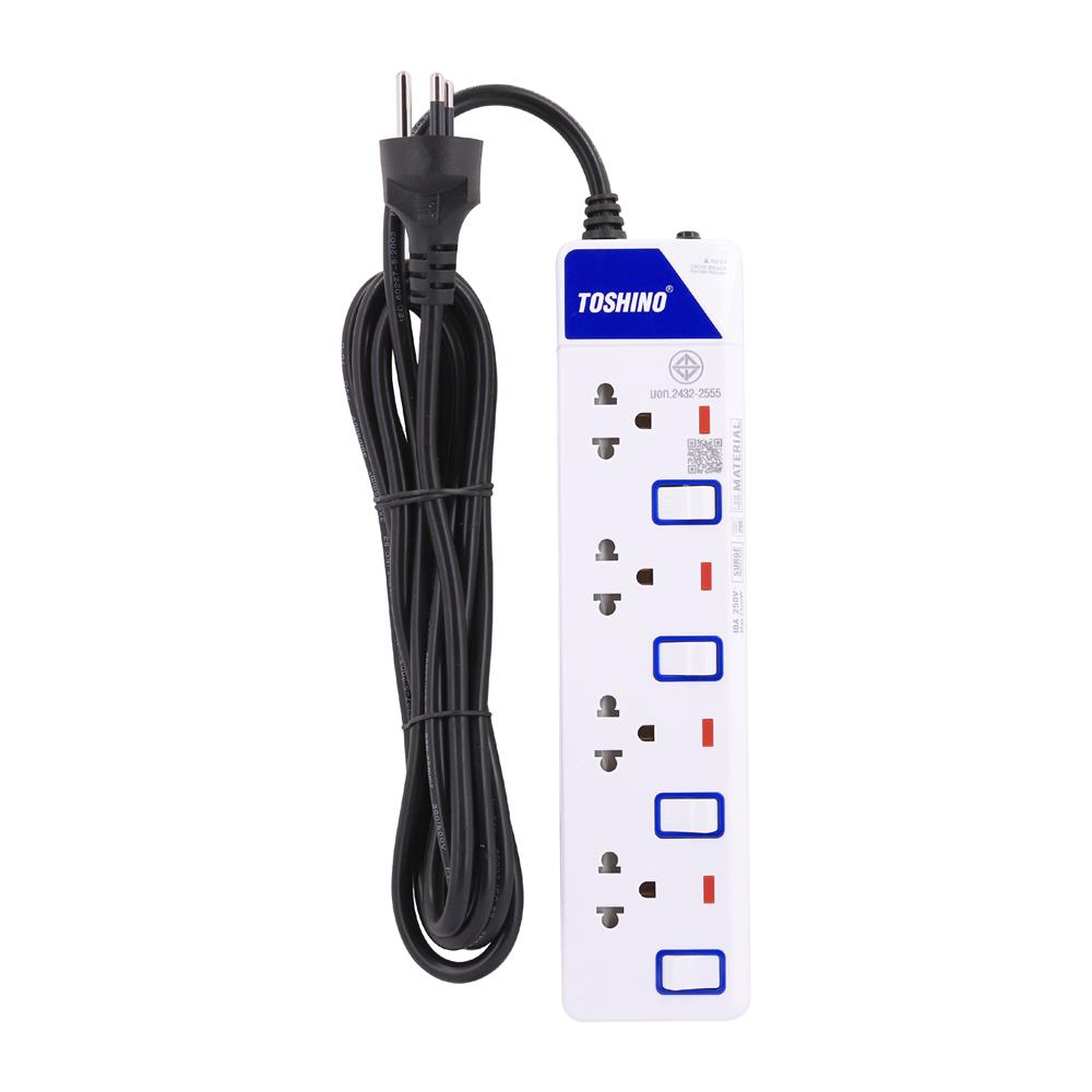 รางปลั๊กไฟ 4 ช่อง 4 สวิตซ์ TOSHINO ET-914 3 ม.