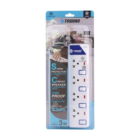 รางปลั๊กไฟ 4 ช่อง 4 สวิตซ์ TOSHINO ET-914 3 ม._2