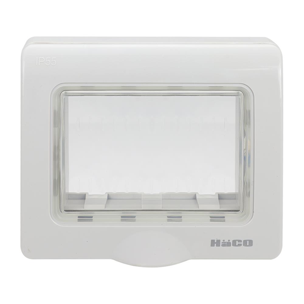 หน้ากากกันน้ำ HACO 3 ช่อง AP-W222R-GY สีเทา