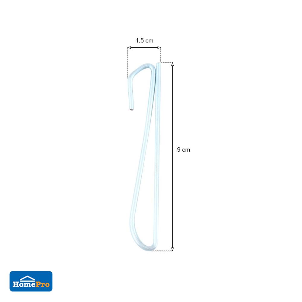 ตะขอม่านจีบ HOME LIVING STYLE NO.4 สีเงิน แพ็ก 20 ชิ้น