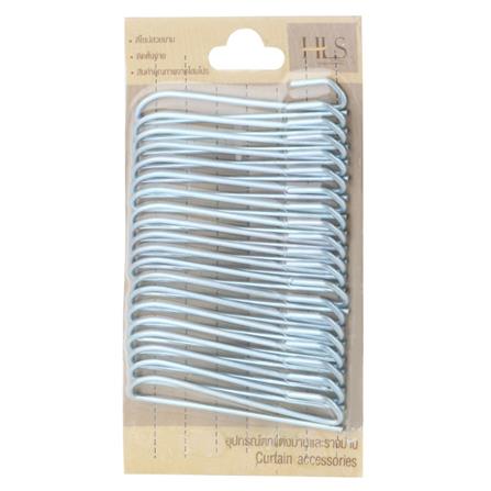 ตะขอม่านจีบ HOME LIVING STYLE NO.4 สีเงิน แพ็ก 20 ชิ้น_2