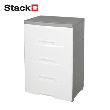 4-TIER CLOSED DRAWER UNIT STACKO MORI 40x59x90.8CM WHITE