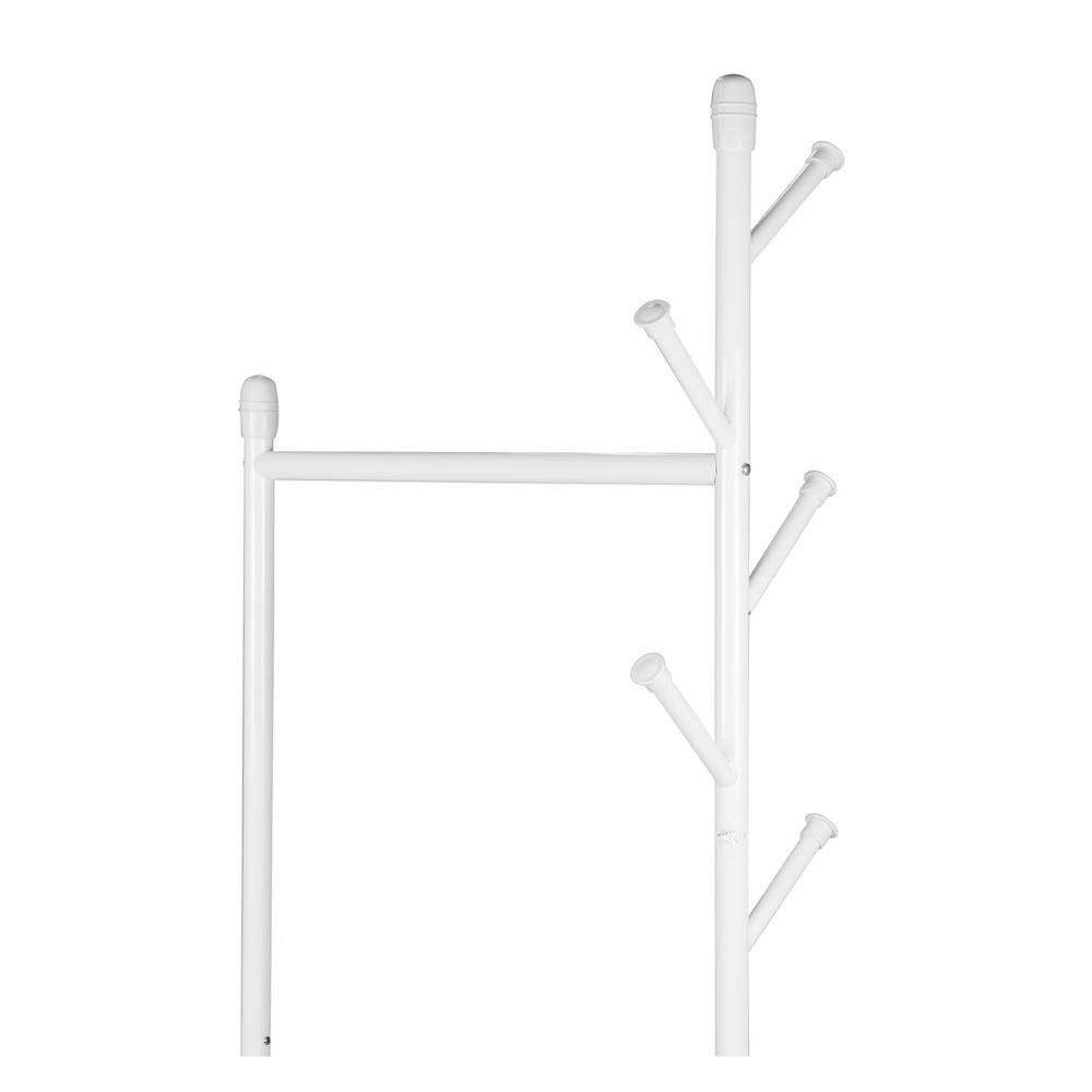 ราวแขวนผ้าพร้อมที่แขวนเอนกประสงค์55x43x170cm สีขาว PLIM