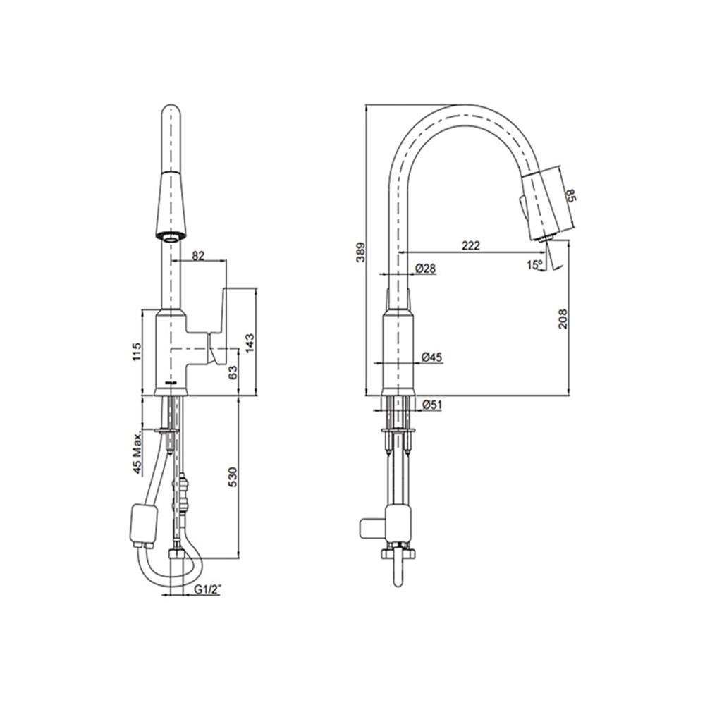 ก๊อกซิงค์ผสมเคาน์เตอร์ KOHLER K-21367T-4-CP