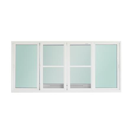 หน้าต่างบานเลื่อน อะลูมิเนียม S-F-S มุ้ง SANKYOALUMI J-TRUST VENTILATION 240x110 ซม. สีขาว_1