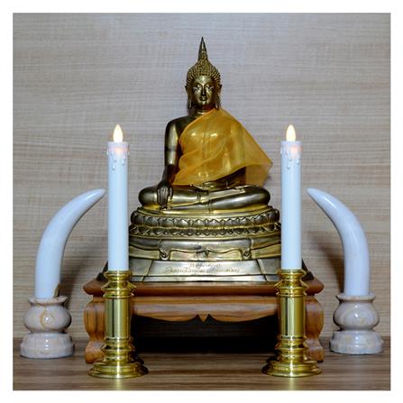 เชิงเทียน LED CLAIRE 7X30 ซม. สีขาวทอง_8