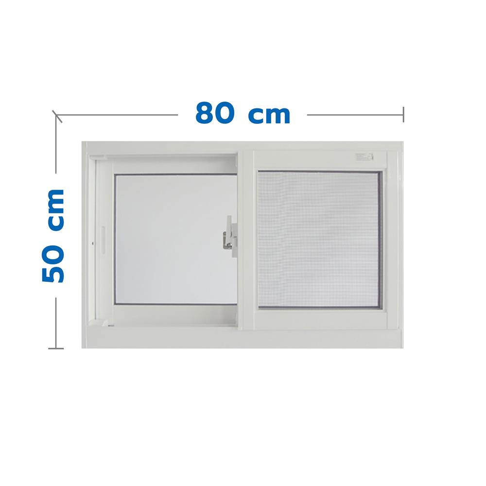 หน้าต่างบานเลื่อน อะลูมิเนียม S-S มุ้ง SANKYOALUMI J-TRUST 80X50 ซม. สีขาว