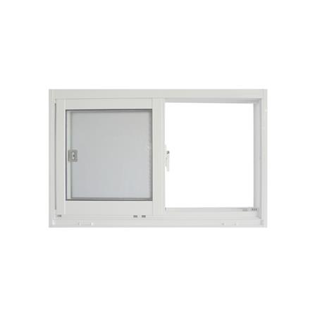 หน้าต่างบานเลื่อน อะลูมิเนียม S-S มุ้ง SANKYOALUMI J-TRUST 80X50 ซม. สีขาว_1