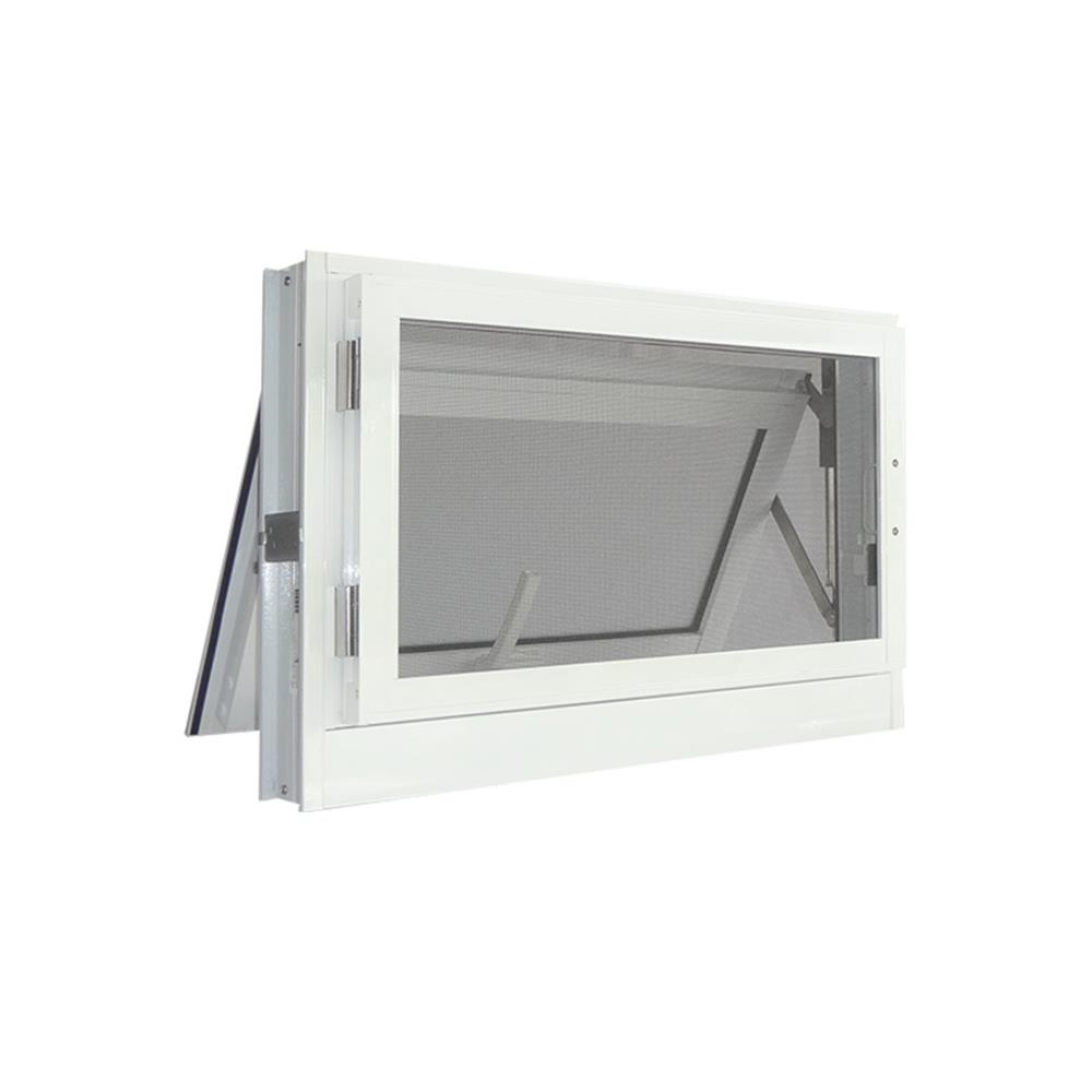 หน้าต่างบานกระทุ้ง อะลูมิเนียม มุ้ง SANKYOALUMI J-TRUST 60x40 สีครีม