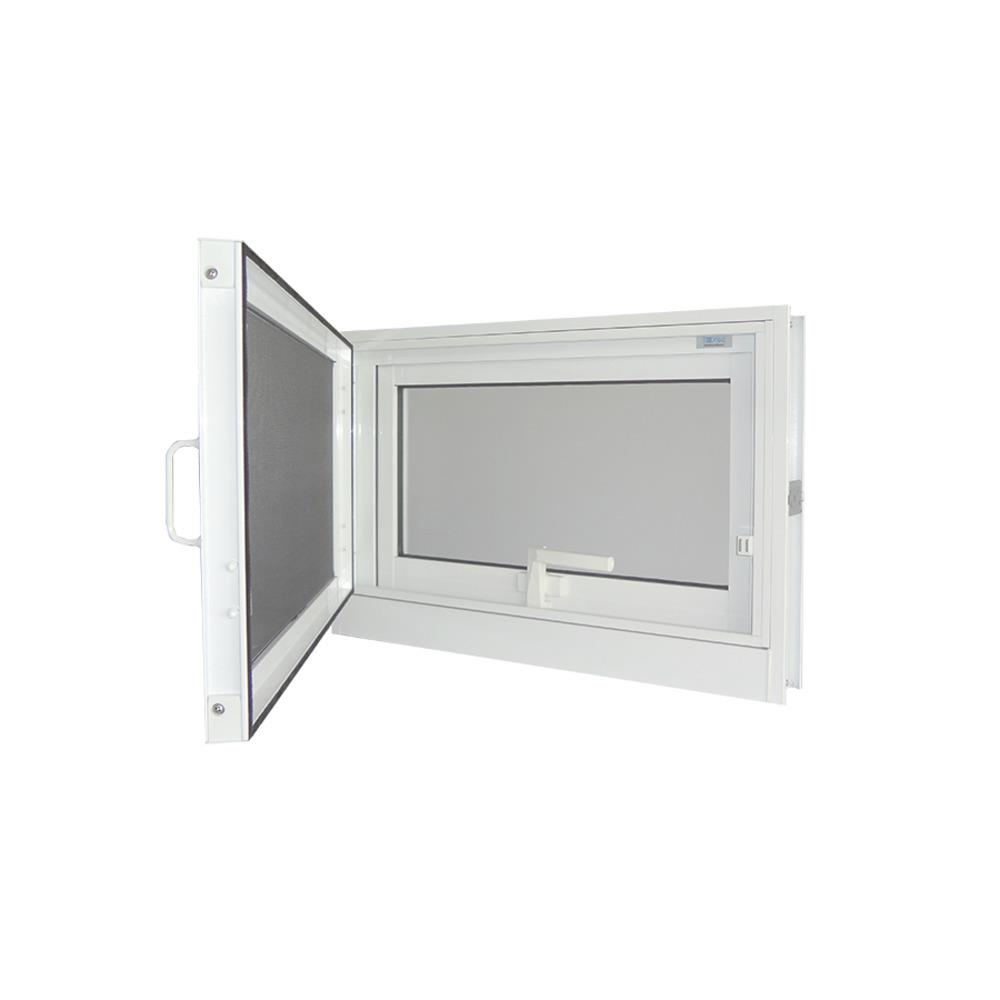 หน้าต่างบานกระทุ้ง อะลูมิเนียม มุ้ง SANKYOALUMI J-TRUST 60x40 สีครีม