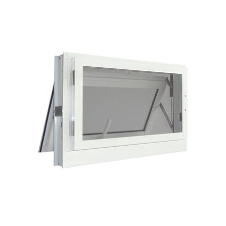 หน้าต่างบานกระทุ้ง อะลูมิเนียม มุ้ง SANKYOALUMI J-TRUST 60x40 สีครีม_1