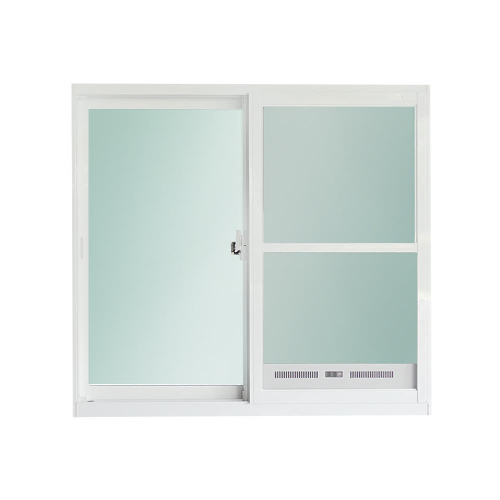หน้าต่างบานเลื่อน อะลูมิเนียม S-S มุ้ง SANKYOALUMI J-TRUST VENTILATION 120x110 ซม. สีขาว