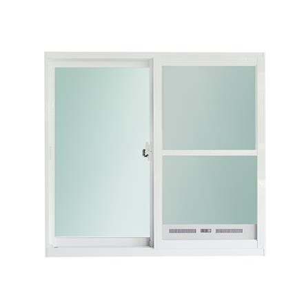หน้าต่างบานเลื่อน อะลูมิเนียม S-S มุ้ง SANKYOALUMI J-TRUST VENTILATION 120x110 ซม. สีขาว_1