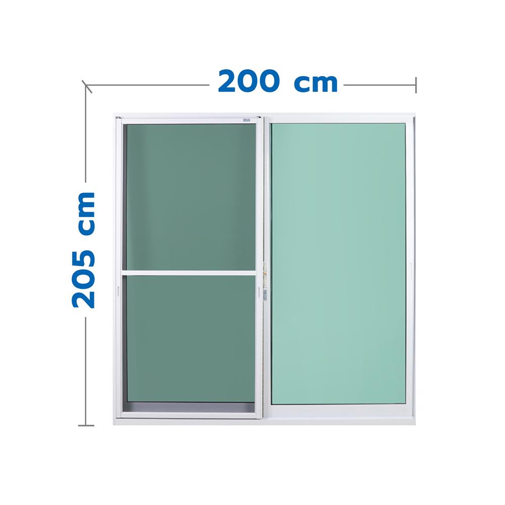 ประตูบานเลื่อนอะลูมิเนียม S-S มุ้ง SANKYOALUMI J-TRUST 200x205 ซม. สีขาว