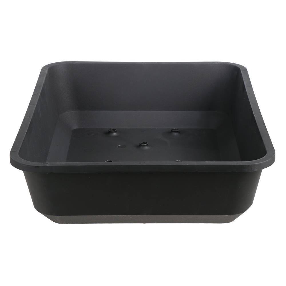 กระถางพลาสติกทรงสี่เหลี่ยม BABA ไซส์ L สีดำ