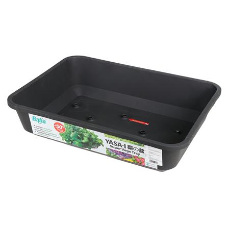 กระถางพลาสติกทรงสี่เหลี่ยม BABA ไซส์ L สีดำ_2