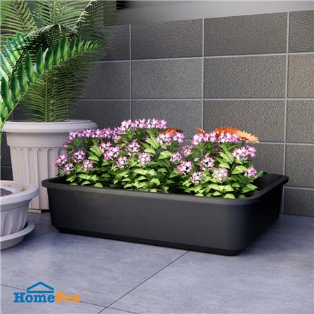 กระถางพลาสติกทรงสี่เหลี่ยม BABA ไซส์ L สีดำ_6