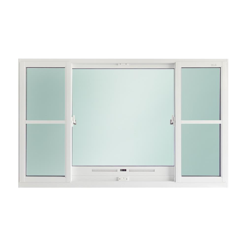 หน้าต่างบานเลื่อน อะลูมิเนียม S-F-S มุ้ง SANKYOALUMI J-TRUST VENTILATION 180x110 ซม. สีขาว