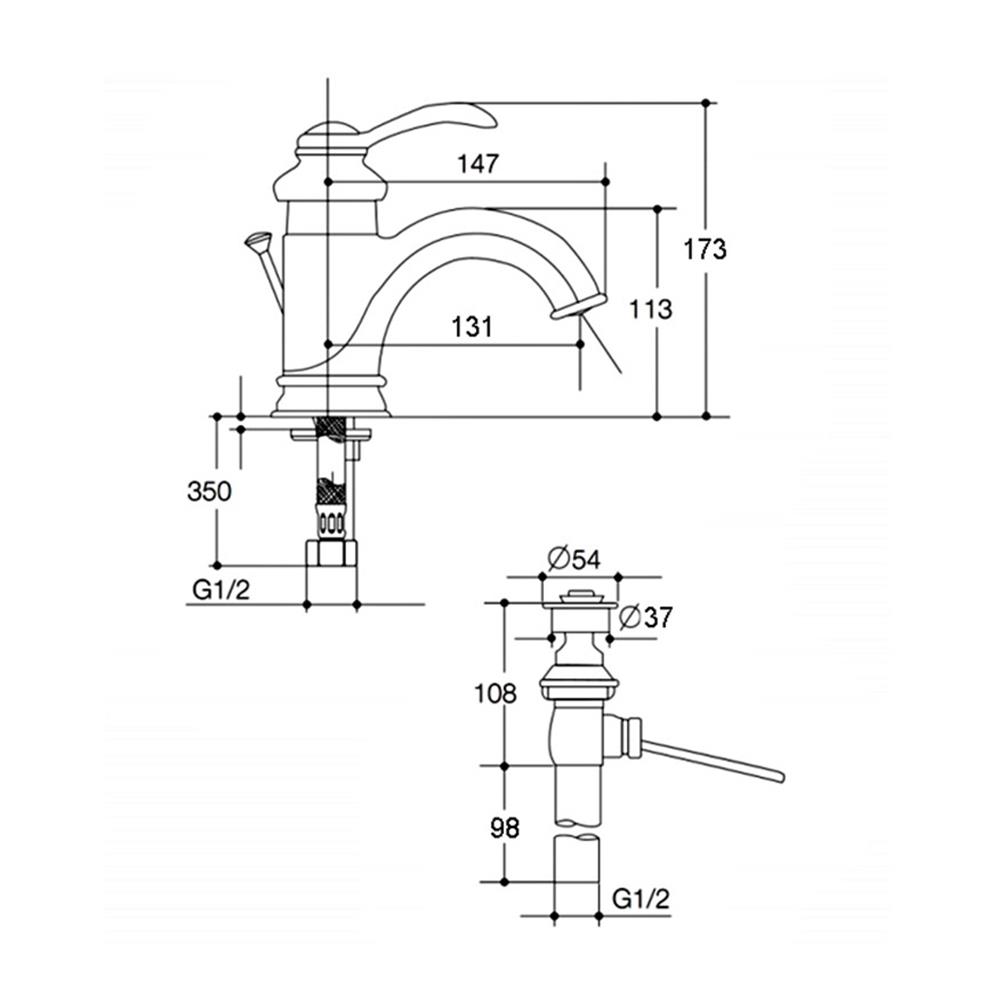 ก๊อกอ่างล้างหน้าผสม KOHLER K-8657T-B-AF สีเฟรนช์โกลด์
