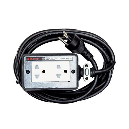 บล็อกยาง 2x4 พร้อมสาย VCT3x1.5 2ช่อง ELECTON ERB-P231510 10 เมตร สีดำ