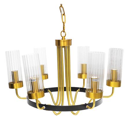 ไฟช่อ CARINI YJD-069-6 สีใส/ทอง/ดำ 6 หัว_2