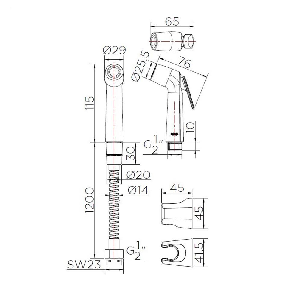 ชุดสายฉีดชำระ KARAT FAUCET KA-09-311-50 สีโครม