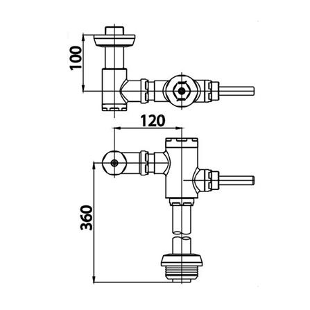 ฟลัชวาล์วสุขภัณฑ์นั่งราบ COTTO CT4571NS_1