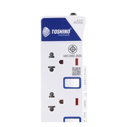 รางปลั๊กไฟ 4 ช่อง 4 สวิตช์ 2 USB TOSHINO ET-914 3 ม._2