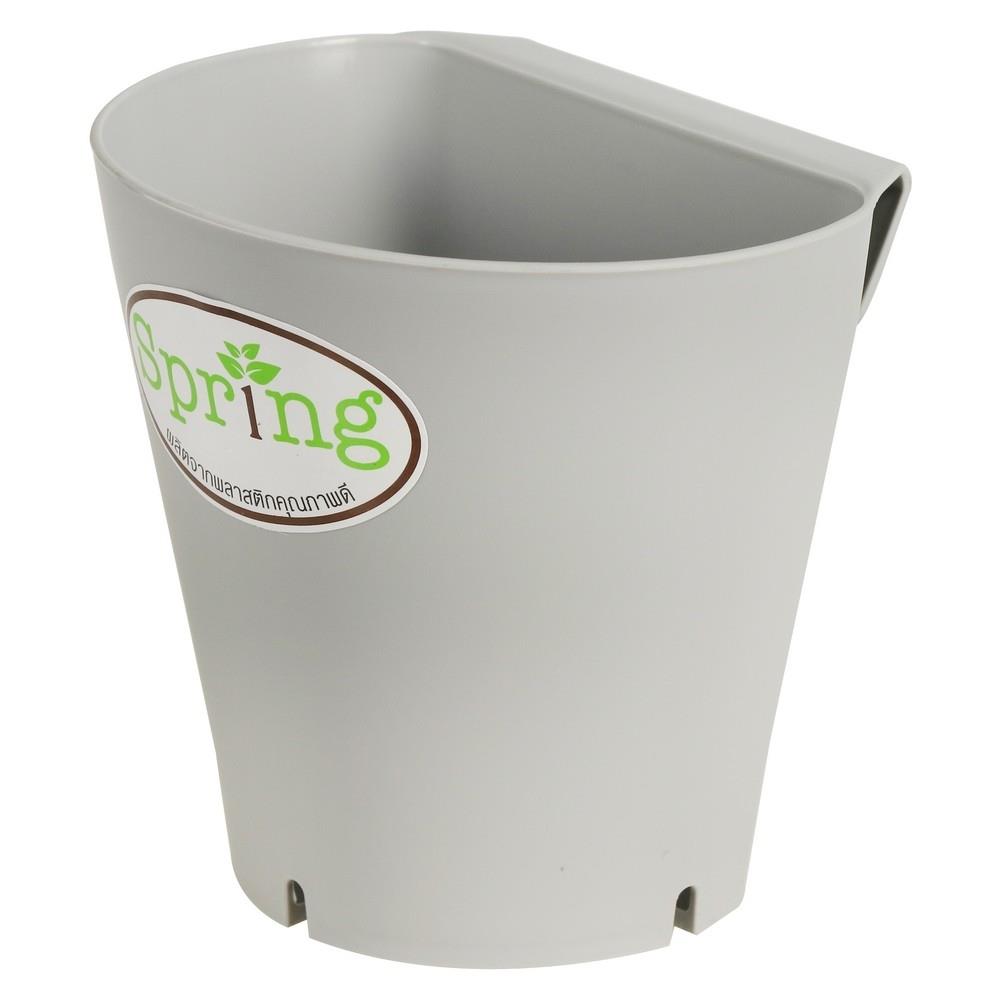 กระถางพลาสติก SPRING 13 ซม. สีเทา