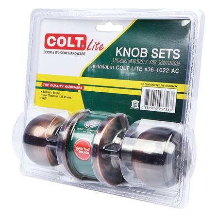 ลูกบิดห้องน้ำ หัวกลม COLT 36-1022 BK/AC สีทองแดงรมดำ_4
