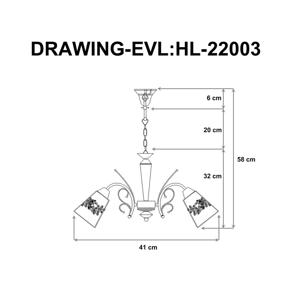 ไฟช่อ EVL HL-22003 สีทอง/ดำ 5 หัว