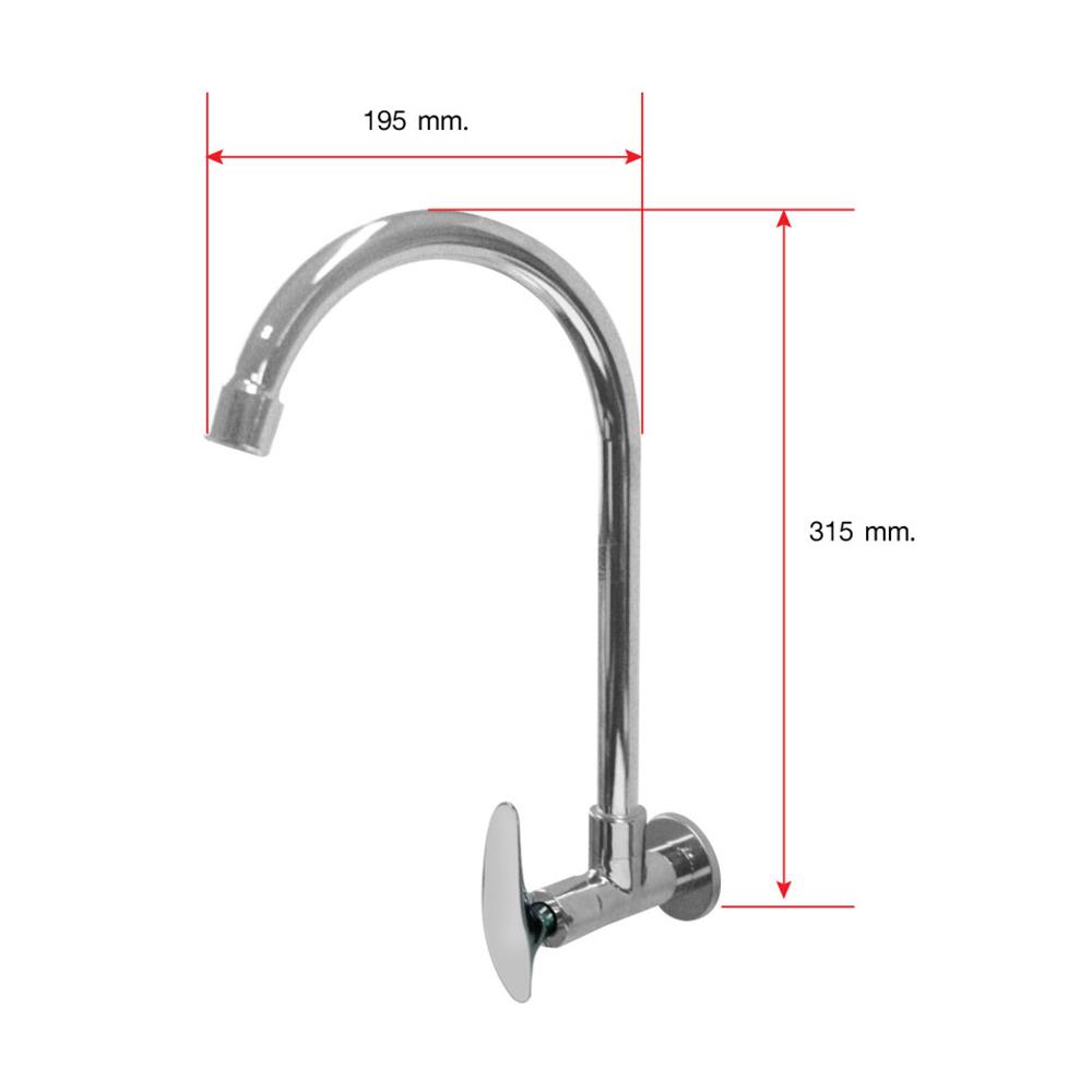 ก๊อกซิงค์เดี่ยวติดผนัง HOEN HO-1204