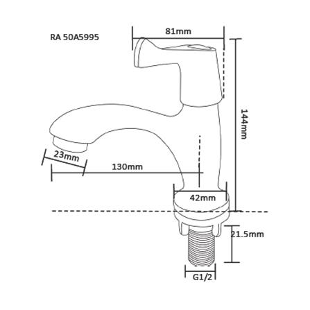ก๊อกอ่างล้างหน้าเดี่ยว RASLAND RA 50A5995_2