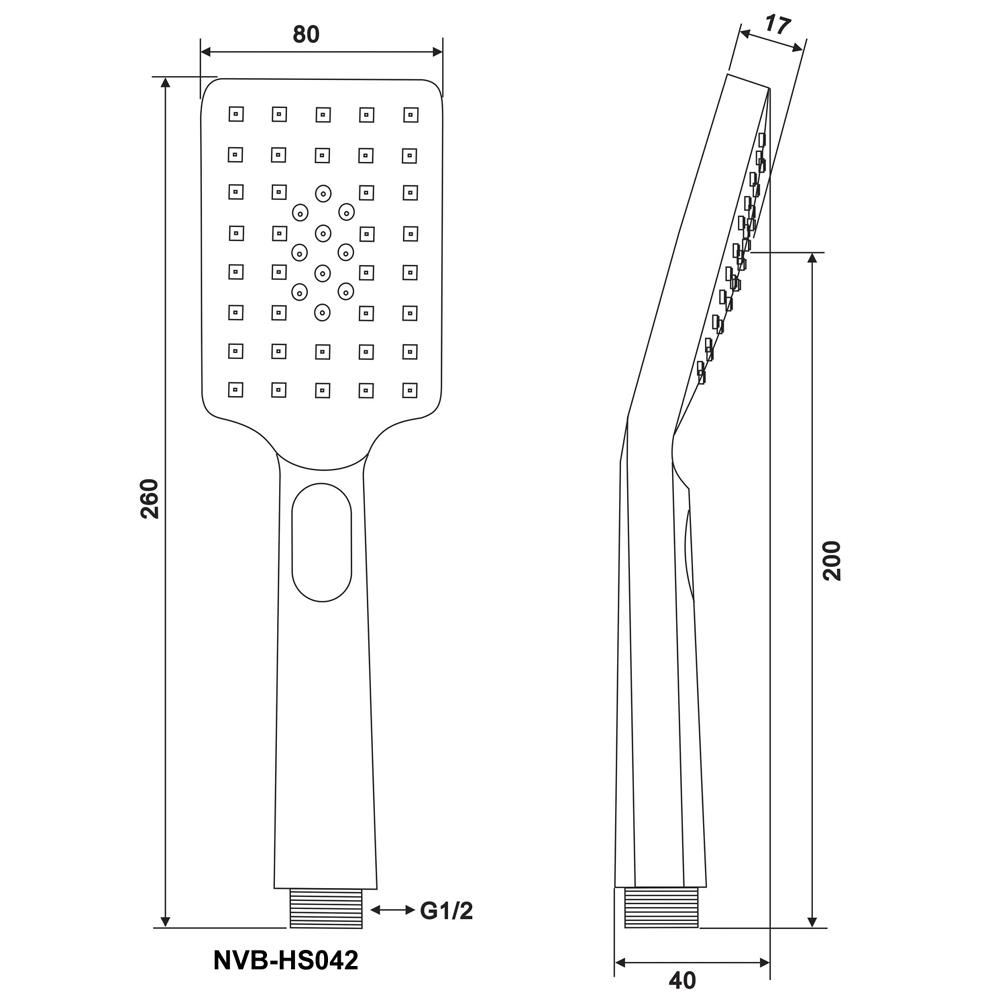 ชุดฝักบัวสายอ่อน 4 ระดับ NOVABATH รุ่น NVB-HS042 สีโครม