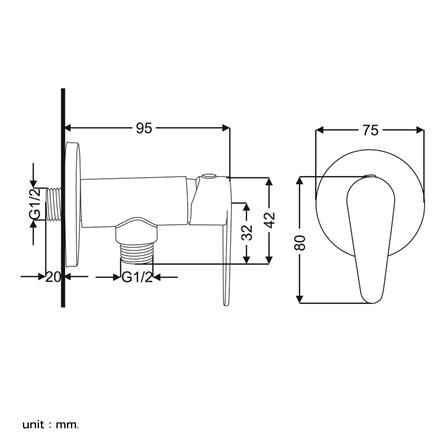 วาล์วฝักบัว 1 ทาง RASLAND RA SS-0290_3