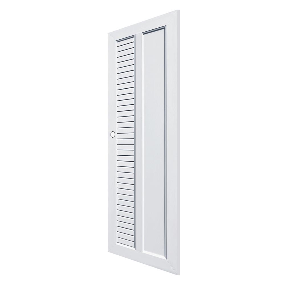 ประตูห้องน้ำ UPVC ECO-DOOR UB2L 70X200 ซม. สีขาว เจาะลูกบิด
