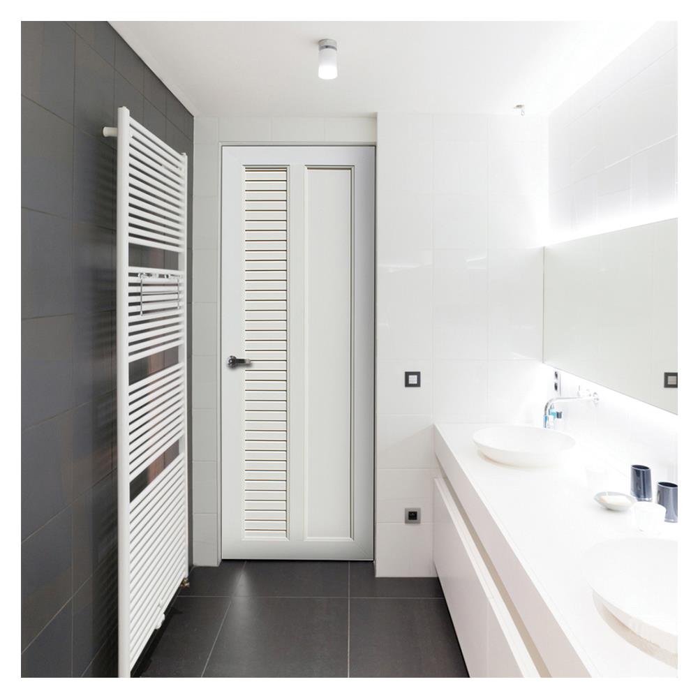 ประตูห้องน้ำ UPVC ECO-DOOR UB2L 70X200 ซม. สีขาว เจาะลูกบิด