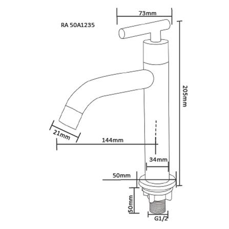 ก๊อกอ่างล้างหน้าเดี่ยว RASLAND RA 50A1235_3
