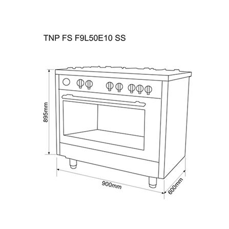 เตาปรุงอาหารแก๊ส TECNOPLUS TNP F9L50E10 SS_4