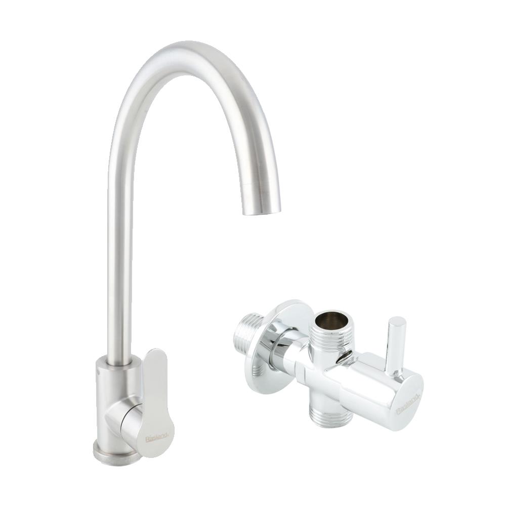 ก๊อกซิงค์ผสม RASLAND RA SS-5002-STOP สีโครม