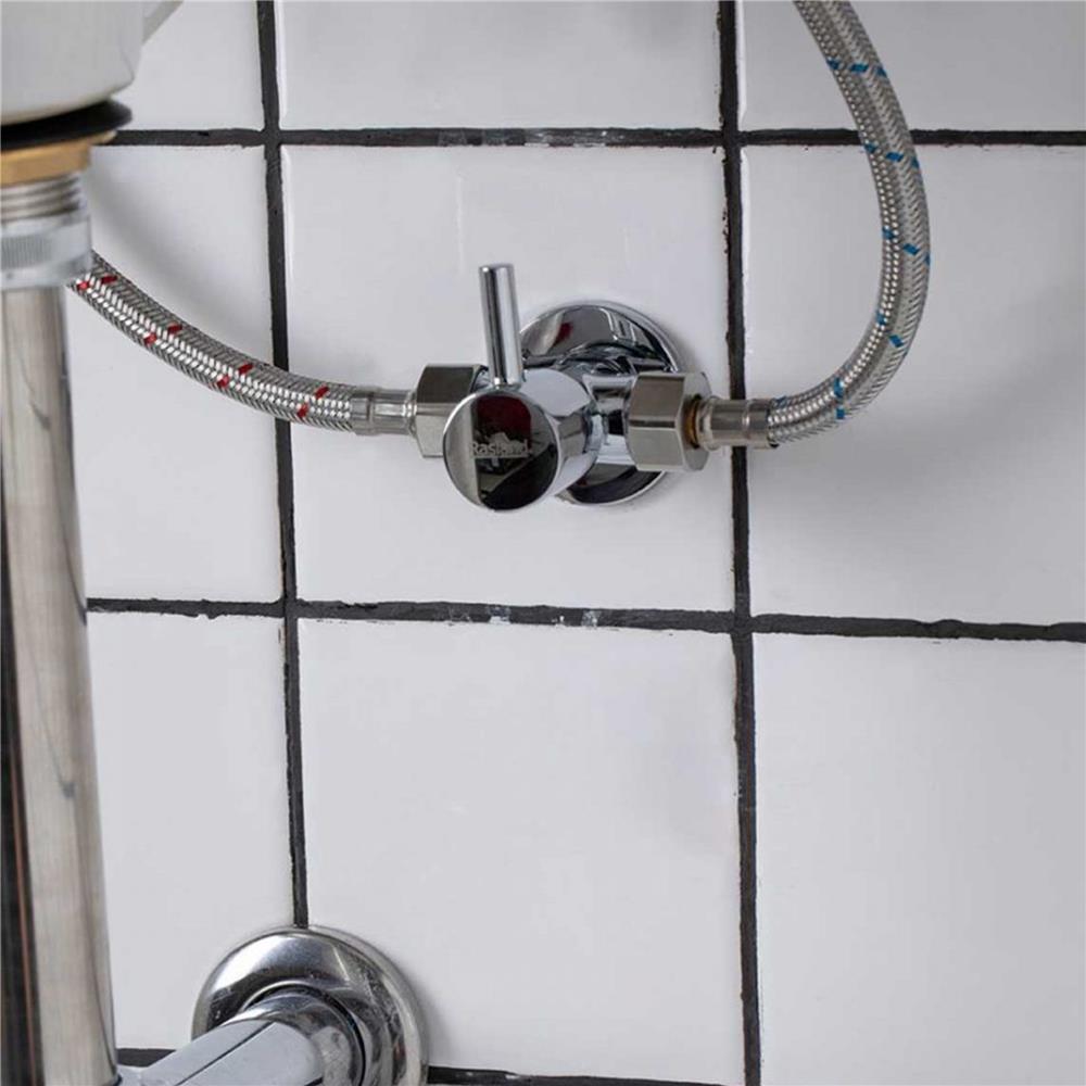 ก๊อกอ่างล้างหน้าผสม พร้อมสต๊อปวาล์ว RASLAND RA SS-4003-STOP สีโครม