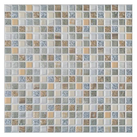 กระเบื้องพื้น 12x12 นิ้ว TARA โมเสค สโตน น้ำตาล_0
