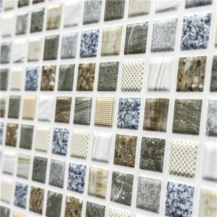 กระเบื้องพื้น 12x12 นิ้ว TARA โมเสค สโตน น้ำตาล_1