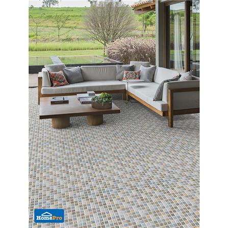 กระเบื้องพื้น 12x12 นิ้ว TARA โมเสค สโตน น้ำตาล_2