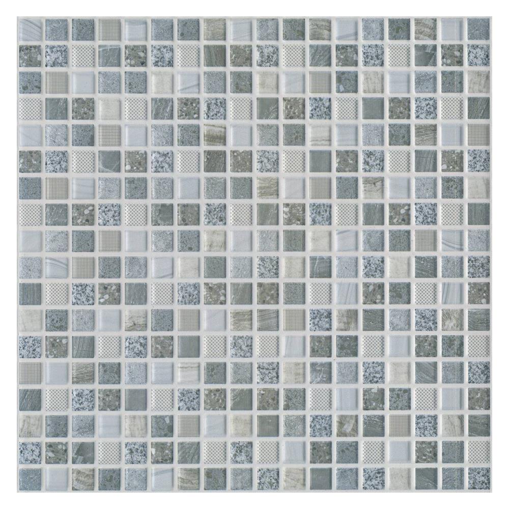 กระเบื้องพื้น 12x12 นิ้ว TARA โมเสค สโตน เทา PM