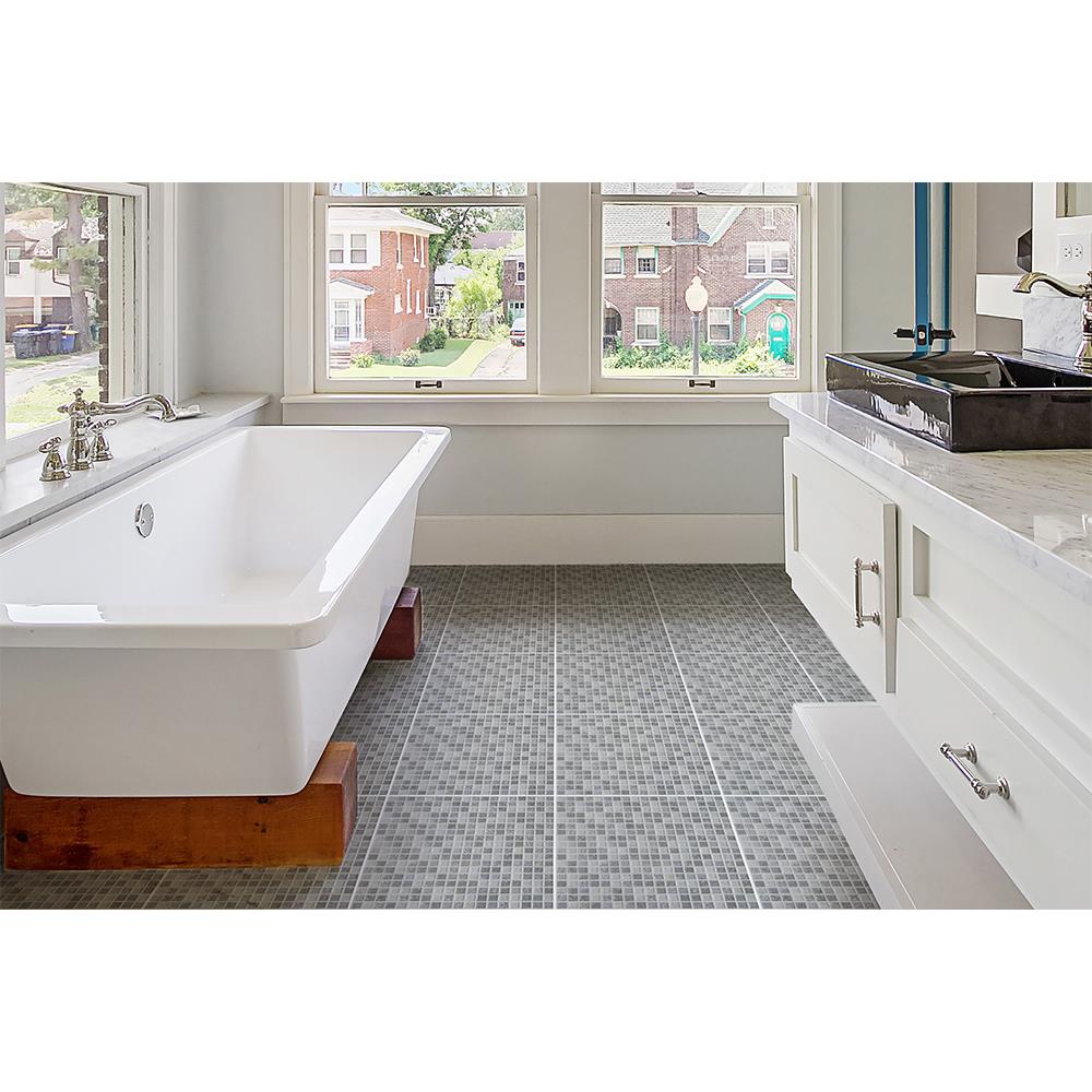 กระเบื้องพื้น 12x12 นิ้ว TARA โมเสค สโตน เทา PM