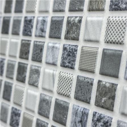 กระเบื้องพื้น 12x12 นิ้ว TARA โมเสค สโตน เทา PM_1